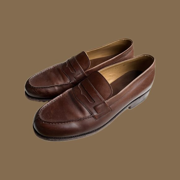 MEERMIN 101483 LEATHER LOAFERS, ANTIQUE OAK - MEN\'S SIZE 9 US/8 UK